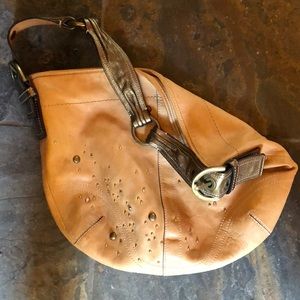 Coach leather bag with crystal studs